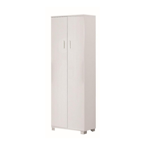 ARMADIO DA ARREDO CON PIEDINI IN LEGNO BIANCO CON 2 ANTE COMPOSTO 3 RIPIANI REGOLABILI, 1 FISSO 178X62X34 CM