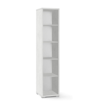 SCAFFALE LIBRERIA IN LEGNO BIANCO A 4 RIPIANI DIMENSIONI 182X39X41 CM