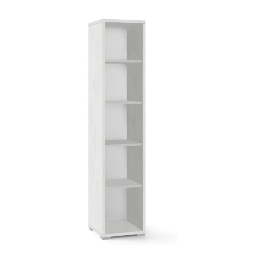 SCAFFALE LIBRERIA IN LEGNO BIANCO A 4 RIPIANI DIMENSIONI 182X39X41 CM