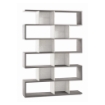 SCAFFALE A LIBRERIA DI DESIGN MODULARE IN LEGNO A 6 PIANI DIMENSIONI 215X150X38 CM, COLORE CEMENTO E BIANCO