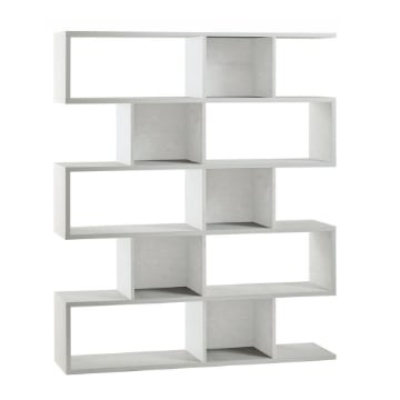 SCAFFALE A LIBRERIA DI DESIGN MODULARE IN LEGNO BIANCO DIMENSIONI 180X150X38 CM, COLORE BIANCO