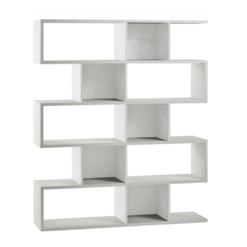 SCAFFALE A LIBRERIA DI DESIGN MODULARE IN LEGNO BIANCO DIMENSIONI 180X150X38 CM, COLORE BIANCO