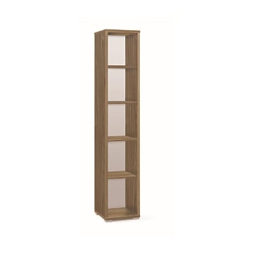 SCAFFALE LIBRERIA IN LEGNO VENATO A 4 RIPIANI DIMENSIONI 199X39X41 CM, COLORE NOCE