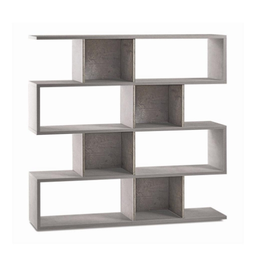 SCAFFALE A LIBRERIA DI DESIGN MODULARE IN LEGNO DIMENSIONI 144X150X38 CM, COLORE CEMENTO