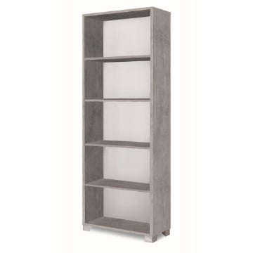 SCAFFALE LIBRERIA IN LEGNO GRIGIO A GIORNO CON 4 RIPIANI DIMENSIONI 190X70X29 CM