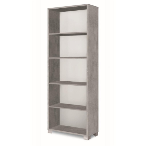 SCAFFALE LIBRERIA IN LEGNO GRIGIO A GIORNO CON 4 RIPIANI DIMENSIONI 190X70X29 CM