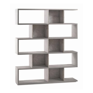 SCAFFALE A LIBRERIA DI DESIGN MODULARE IN LEGNO DIMENSIONI 180X150X38 CM, COLORE CEMENTO