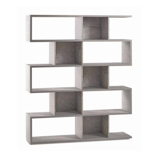 SCAFFALE A LIBRERIA DI DESIGN MODULARE IN LEGNO DIMENSIONI 180X150X38 CM, COLORE CEMENTO