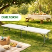 MAURY'S PANCA PIEGHEVOLE PER CAMPING 180X28X44 CM IN COLORE BIANCO