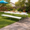 MAURY'S PANCA PIEGHEVOLE PER CAMPING 180X28X44 CM IN COLORE BIANCO