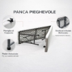 MAURY'S PANCA PIEGHEVOLE PER CAMPING 180X28X44 CM IN COLORE BIANCO