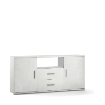 MOBILE DA ARREDO IN LEGNO CON 2 ANTE, 2  CASSETTI DIMENSIONI 84X174X41 CM , COLORE  OSSIDO BIANCO