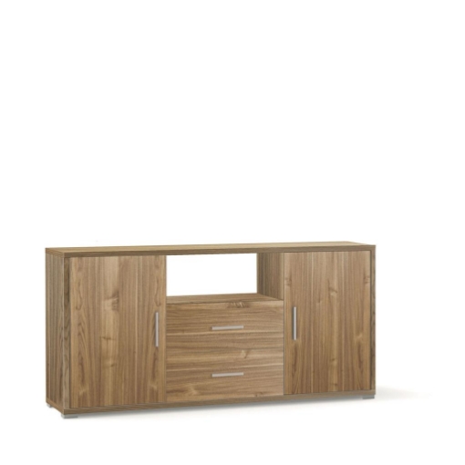 MOBILE DA ARREDO IN LEGNO CON 2 ANTE, 2  CASSETTI DIMENSIONI 84X174X41 CM , COLORE NOCE
