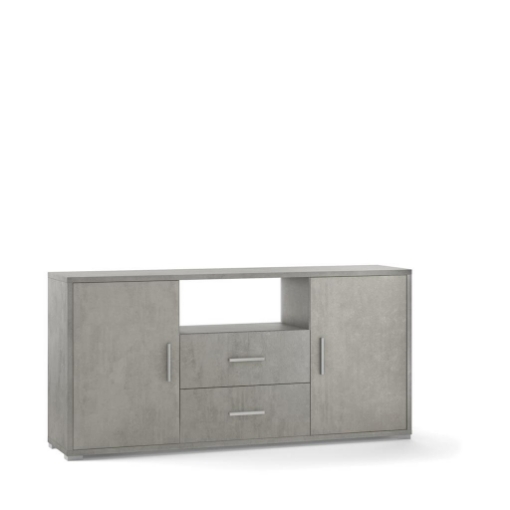 MOBILE DA ARREDO IN LEGNO CON 2 ANTE, 2  CASSETTI DIMENSIONI 84X174X41 CM , COLORE CEMENTO