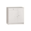 MOBILE SALVASPAZIO IN LEGNO CON 2 ANTE E 1 CASSETTO DIMENSIONI 80X77X34, COLORE BIANCO