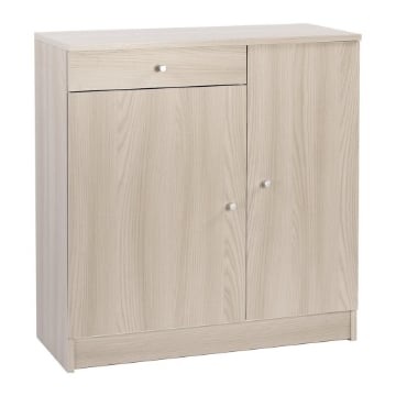 MOBILE SALVASPAZIO IN LEGNO CON 2 ANTE E 1 CASSETTO DIMENSIONI 80X77X34, COLORE OLMO CHIARO