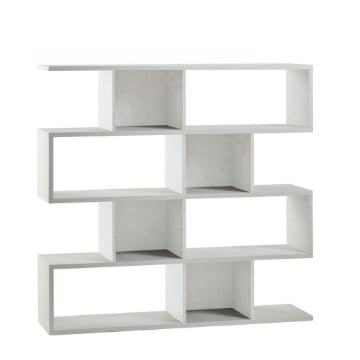SCAFFALE A LIBRERIA DI DESIGN MODULARE IN LEGNO DIMENSIONI 144X150X38 CM, COLORE BIANCO