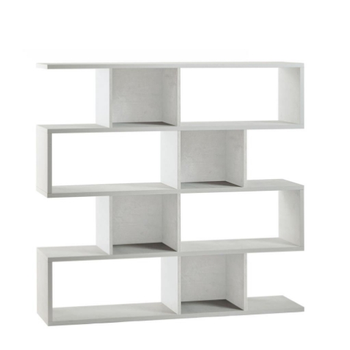 SCAFFALE A LIBRERIA DI DESIGN MODULARE IN LEGNO DIMENSIONI 144X150X38 CM, COLORE BIANCO