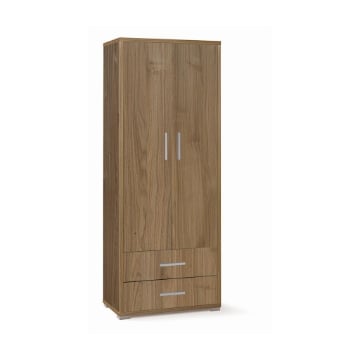 ARMADIO DA ARREDO IN LEGNO CON 2 ANTE E 2  CASSETTI DIMENSIONI 182X71X41 CM, COLORE NOCE