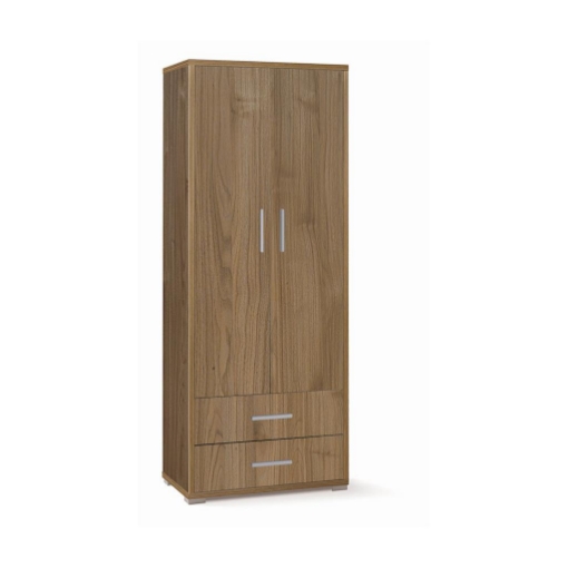ARMADIO DA ARREDO IN LEGNO CON 2 ANTE E 2  CASSETTI DIMENSIONI 182X71X41 CM, COLORE NOCE