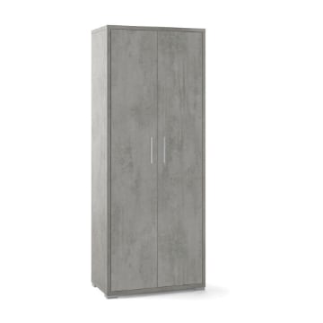 ARMADIO DA ARREDO CON PIEDINI IN LEGNO CON 2 ANTE DIMENSIONI 182X71X41 CM, COLORE CEMENTO