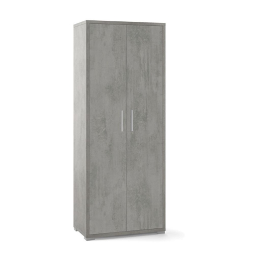 ARMADIO DA ARREDO CON PIEDINI IN LEGNO CON 2 ANTE DIMENSIONI 182X71X41 CM, COLORE CEMENTO