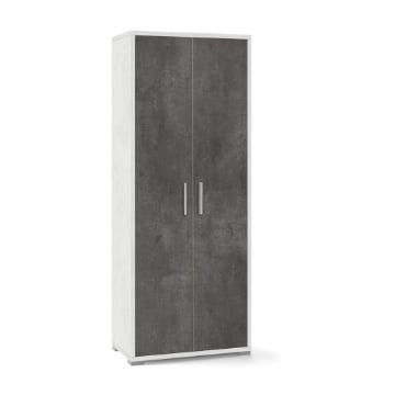 ARMADIO DA ARREDO CON PIEDINI IN LEGNO CON 2 ANTE DIMENSIONI 182X71X41 CM, COLORE OSSIDO BIANCO E OSSIDO NERO