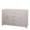 MOBILE DA ARREDO IN LEGNO CON 2 ANTE, 4 CASSETTI DIMENSIONI 86X136X41 , COLORE OLMO CHIARO