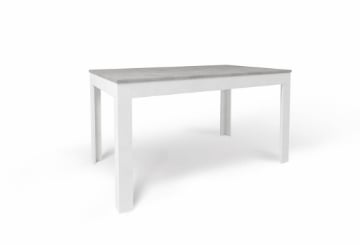TAVOLO DA PRANZO ALLUNGABILE IN LEGNO DIMENSIONI 75X80X140/200 CM, COLORE CEMENTO E OSSIDO BIANCO