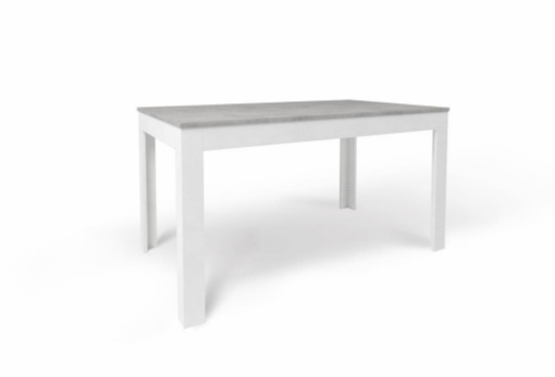 TAVOLO DA PRANZO ALLUNGABILE IN LEGNO DIMENSIONI 75X80X140/200 CM, COLORE CEMENTO E OSSIDO BIANCO
