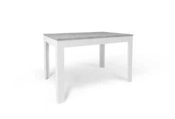 TAVOLO DA PRANZO ALLUNGABILE IN LEGNO DIMENSIONI 75X80X120/170 CM, COLORE CEMENTO E OSSIDO BIANCO
