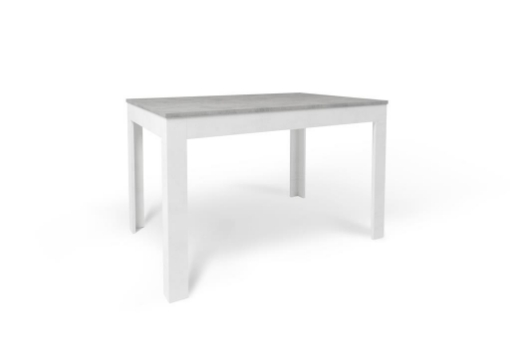 TAVOLO DA PRANZO ALLUNGABILE IN LEGNO DIMENSIONI 75X80X120/170 CM, COLORE CEMENTO E OSSIDO BIANCO