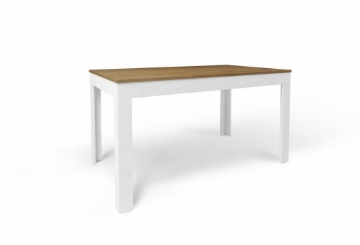 TAVOLO DA PRANZO ALLUNGABILE IN LEGNO DIMENSIONI 75X80X140/200 CM, COLORE NOCE E OSSIDO BIANCO