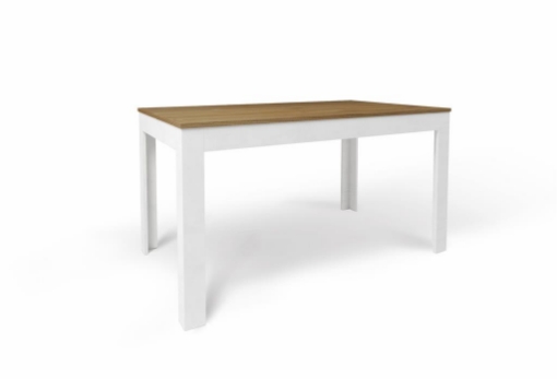 TAVOLO DA PRANZO ALLUNGABILE IN LEGNO DIMENSIONI 75X80X140/200 CM, COLORE NOCE E OSSIDO BIANCO