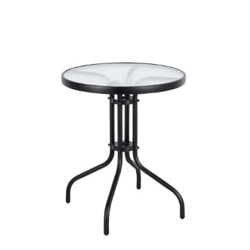MA MAISON TAVOLO HERO DA GIARDINO TONDO CON PIANO IN VETRO DIMENSIONI 60X70H CM OKX