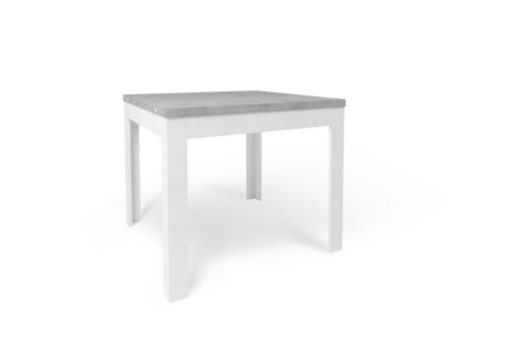 TAVOLO DA PRANZO PIEGHEVOLE IN LEGNO DIMENSIONI 75X90X90 CM, COLORE CEMENTO E OSSIDO BIANCO