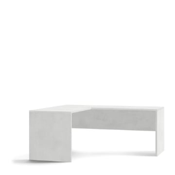 SCRIVANIA ANGOLARE SINISTRO MODERNA PER CAMERA DIMENSIONI 76X180X169 CM, COLORE OSSIDO BIANCO