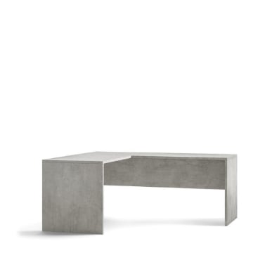 SCRIVANIA ANGOLARE SINISTRO MODERNA PER CAMERA DIMENSIONI 76X180X169 CM, COLORE CEMENTO
