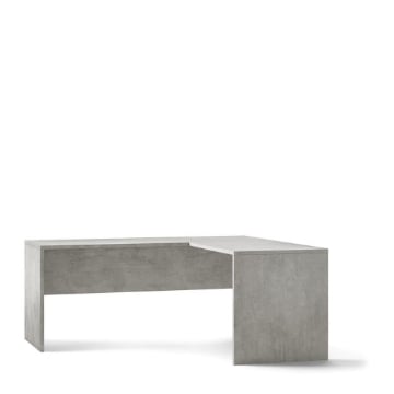 SCRIVANIA ANGOLARE DESTRO MODERNA PER CAMERA DIMENSIONI 76X180X169 CM, COLORE CEMENTO