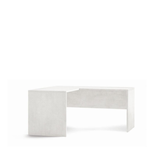 SCRIVANIA ANGOLARE SINISTRO MODERNA PER CAMERA DIMENSIONI 76X160X150 CM, COLORE OSSIDO BIANCO