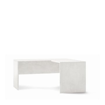 SCRIVANIA ANGOLARE DESTRO MODERNA PER CAMERA DIMENSIONI 76X160X150 CM, COLORE OSSIDO BIANCO