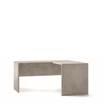 SCRIVANIA ANGOLARE DESTRO MODERNA PER CAMERA DIMENSIONI 76X160X150 CM, COLORE CEMENTO