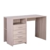 SCRIVANIA RETTANGOLARE MODERNA PER CAMERA CON 4 CASSETTI DIMENSIONI 76X120X55 CM, COLORE OLMO CHIARO