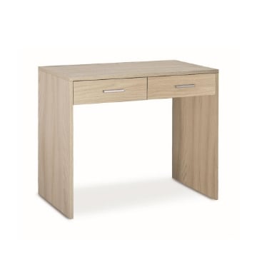 SCRIVANIA RETTANGOLARE MODERNA PER CAMERA CON 2 CASSETTI DIMENSIONI 76X91X55 CM, COLORE  OLMO CHIARO