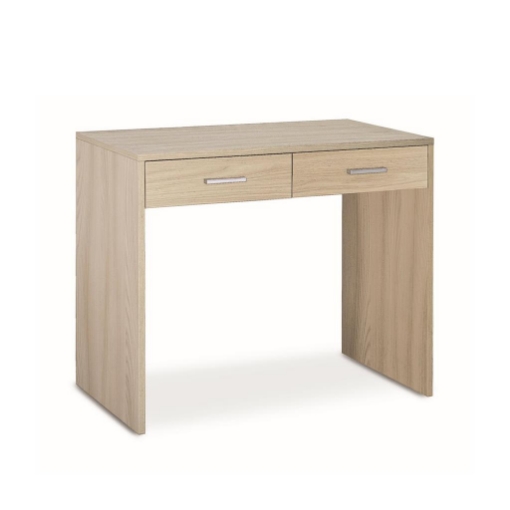 SCRIVANIA RETTANGOLARE MODERNA PER CAMERA CON 2 CASSETTI DIMENSIONI 76X91X55 CM, COLORE  OLMO CHIARO