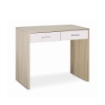 SCRIVANIA RETTANGOLARE MODERNA PER CAMERA CON 2 CASSETTI DIMENSIONI 76X91X55 CM, COLORE OLMO CHIARO E BIANCO
