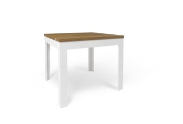 TAVOLO DA PRANZO PIEGHEVOLE IN LEGNO DIMENSIONI 75X90X90 CM, COLORE BIANCO OSSIDO E NOCE