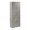SCARPIERA SALVASPAZIO IN LEGNO CON 4 ANTE A RIBALTA E 1 CASSETTO CENTRALE 164X63X29 CM COLORE CEMENTO