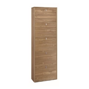 SCARPIERA SALVASPAZIO IN LEGNO CON 5 ANTE A RIBALTA 190X63X29 CM COLORE NOCE