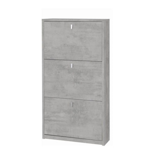 SCARPIERA SALVASPAZIO IN LEGNO CON 3 ANTE A RIBALTA 117X63X18 CM COLORE CEMENTO